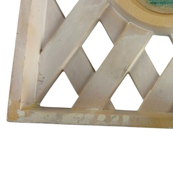 Vintage 1976 Burwood Lattice Garden Wall Plaques Set of 2 Retro Home Decor - Picture 4 of 9